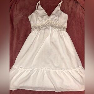 White Girls' Lace-Trim Sundress